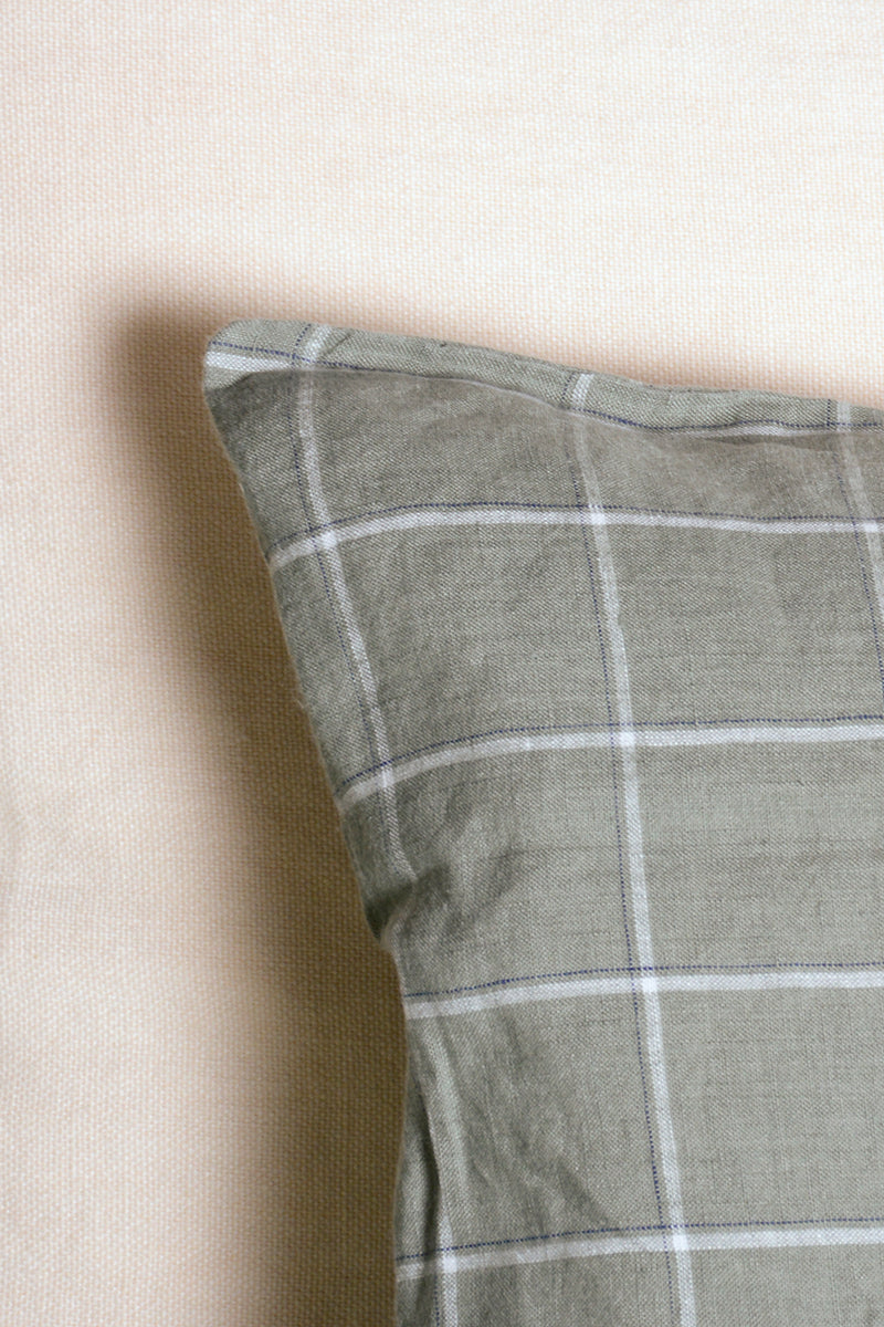 Green checkered cushion 