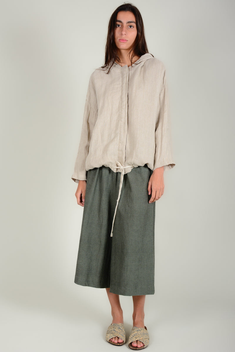 Cazadora capucha lino