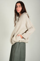 Cazadora capucha lino