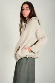 Cazadora capucha lino