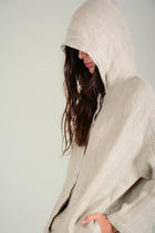 Cazadora capucha lino