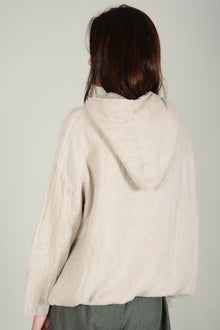 Cazadora capucha lino