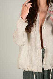 Cazadora capucha lino