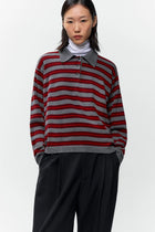 Polo rayas anchas y raya roja