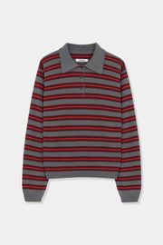 Polo rayas anchas y raya roja