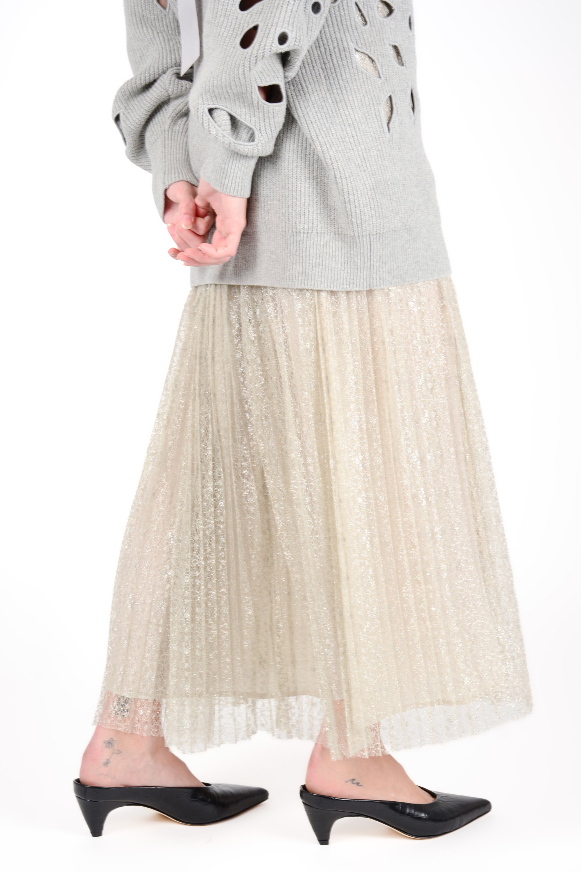 Falda encaje metalizado