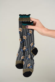 Calcetines flor y rayas