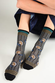 Calcetines flor y rayas