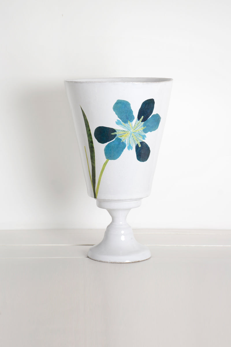 Tall vase blue flower