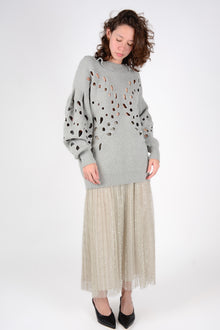 Falda encaje metalizado