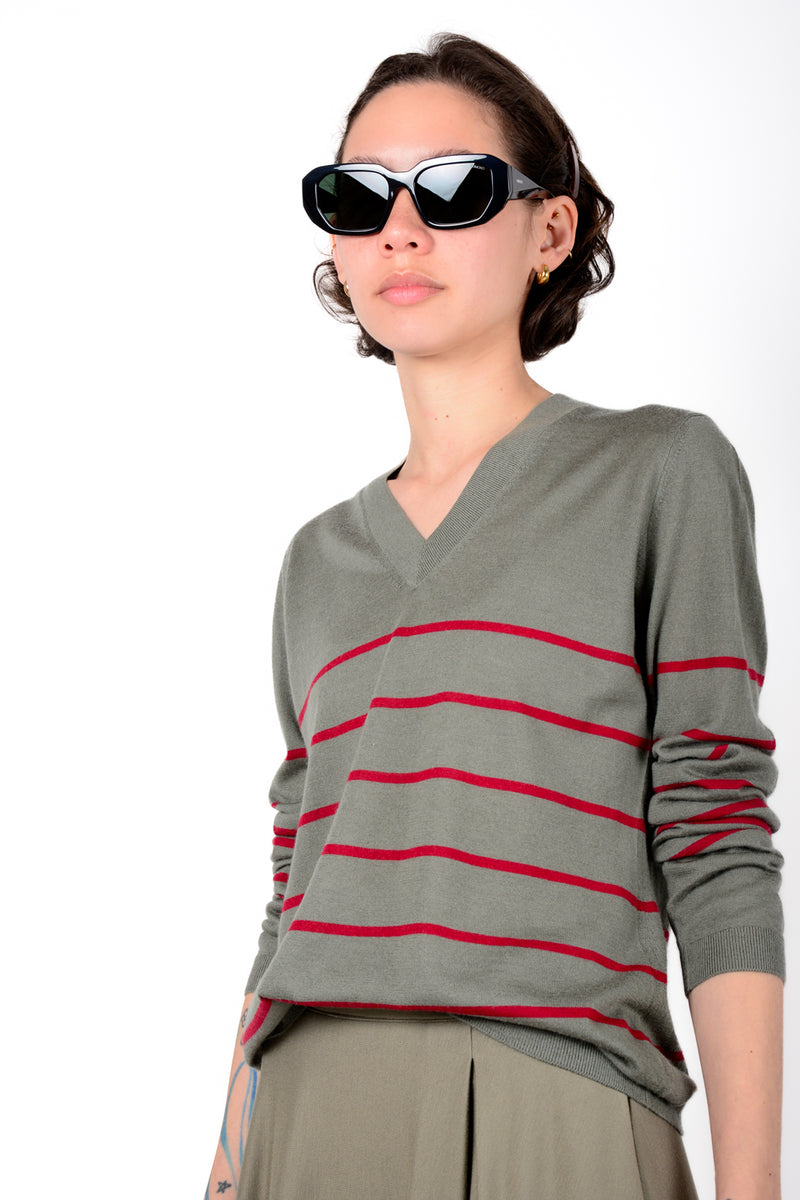 Jersey pico rayas marineras