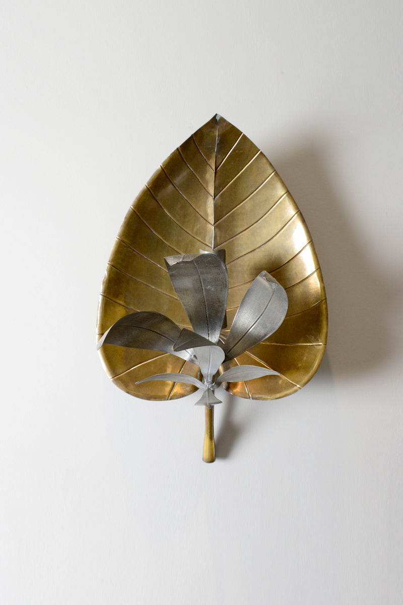 Antique metal leaf applique 