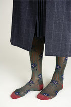 Calcetines largos rayas y flores
