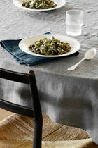 Blue grey tablecloth