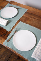 Aqua linen placemat