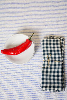 Striped linen tablecloth