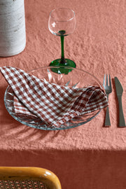 Pink linen tablecloth 