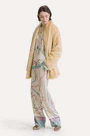 Chaqueta eco fur belted