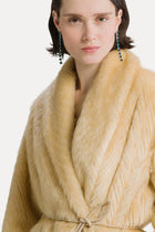 Chaqueta eco fur belted