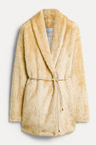 Chaqueta eco fur belted