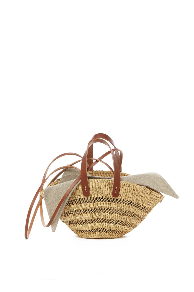 Bolso cestita asa piel