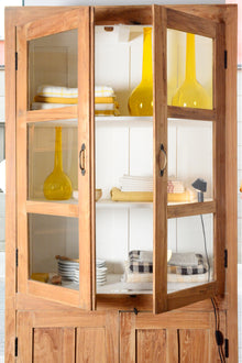 Antique teak display cabinet 