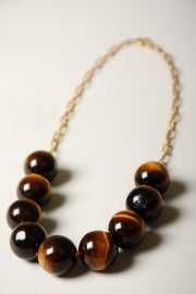 Collar ojo de tigre con cadena