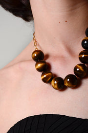 Collar ojo de tigre con cadena