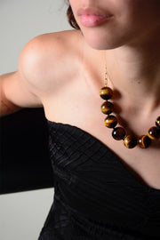 Collar ojo de tigre con cadena