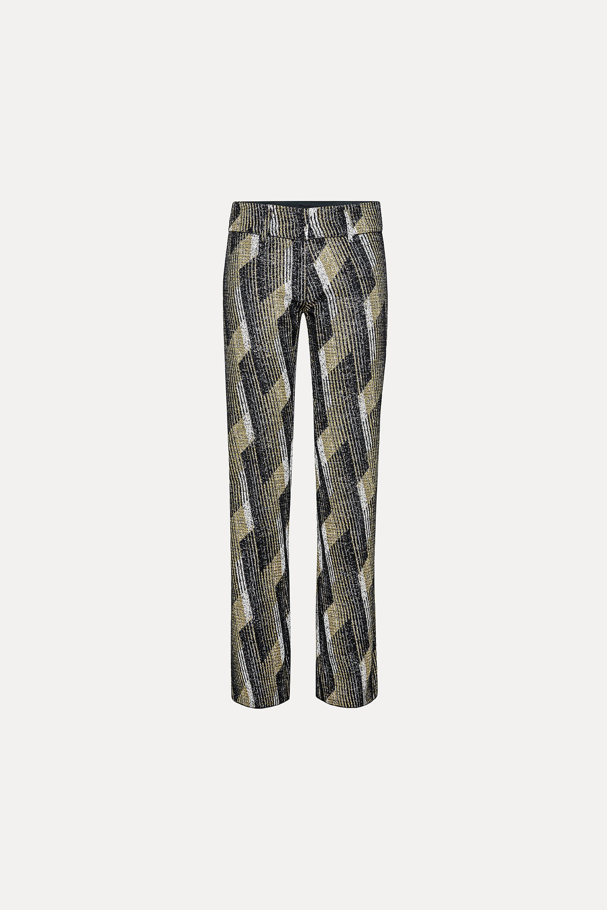 Shiny jacquard trousers