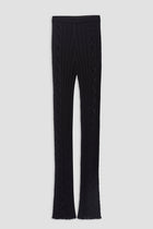 Thick ribbed knit trousers with diamonds