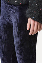 Crush velvet flared trousers