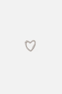 White gold heart earring