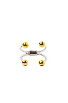 Anillo doble cuatro bolitas