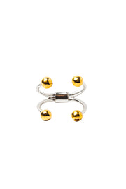 Anillo doble cuatro bolitas