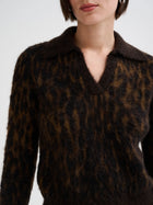 Jersey polo abierto jacquard