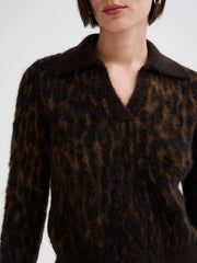 Jersey polo abierto jacquard