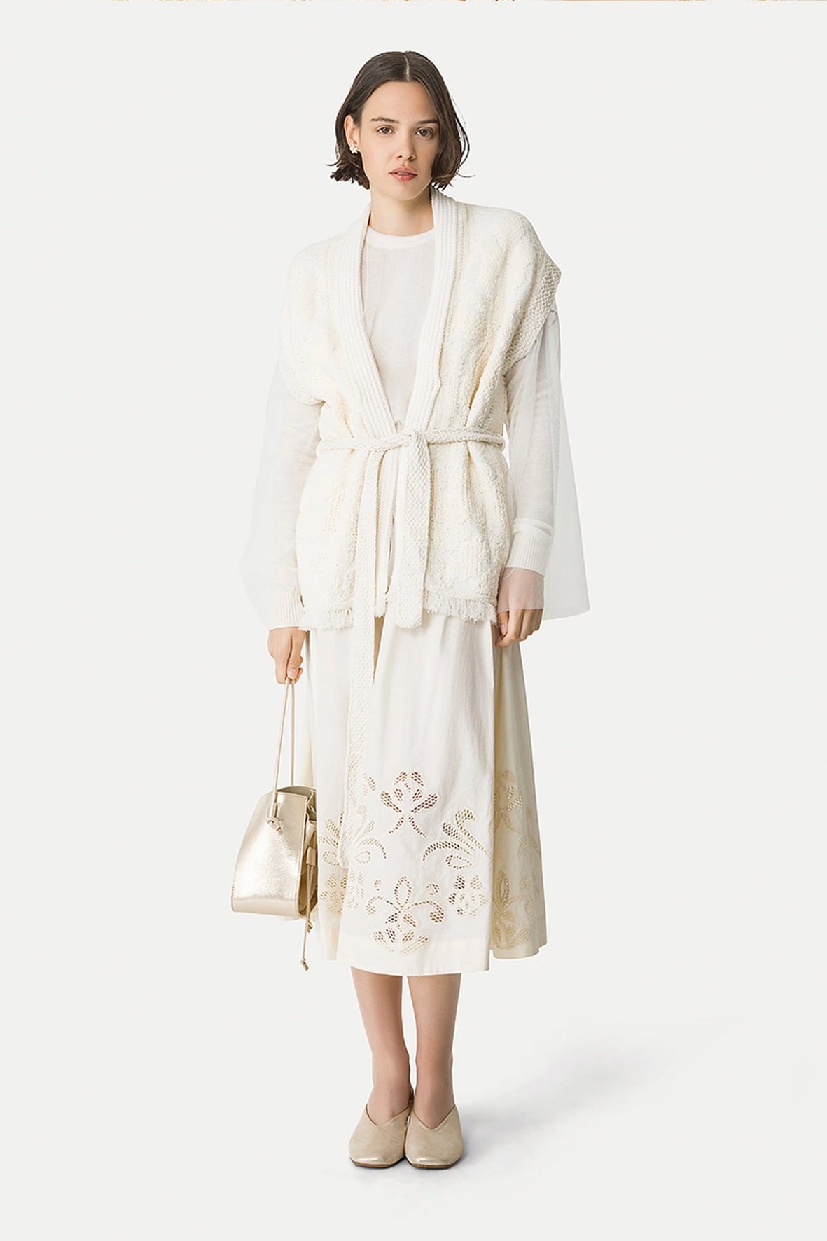 Falda luna maris embroidery poplin