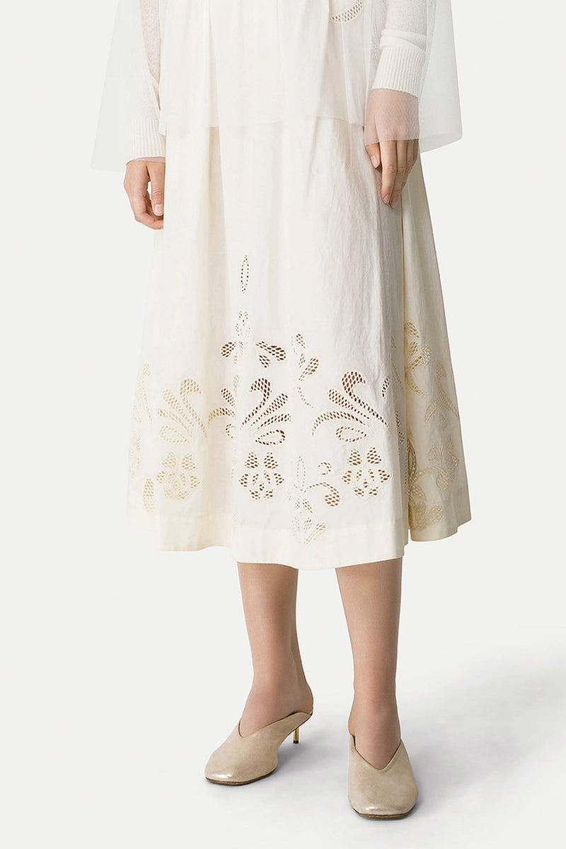 Falda luna maris embroidery poplin