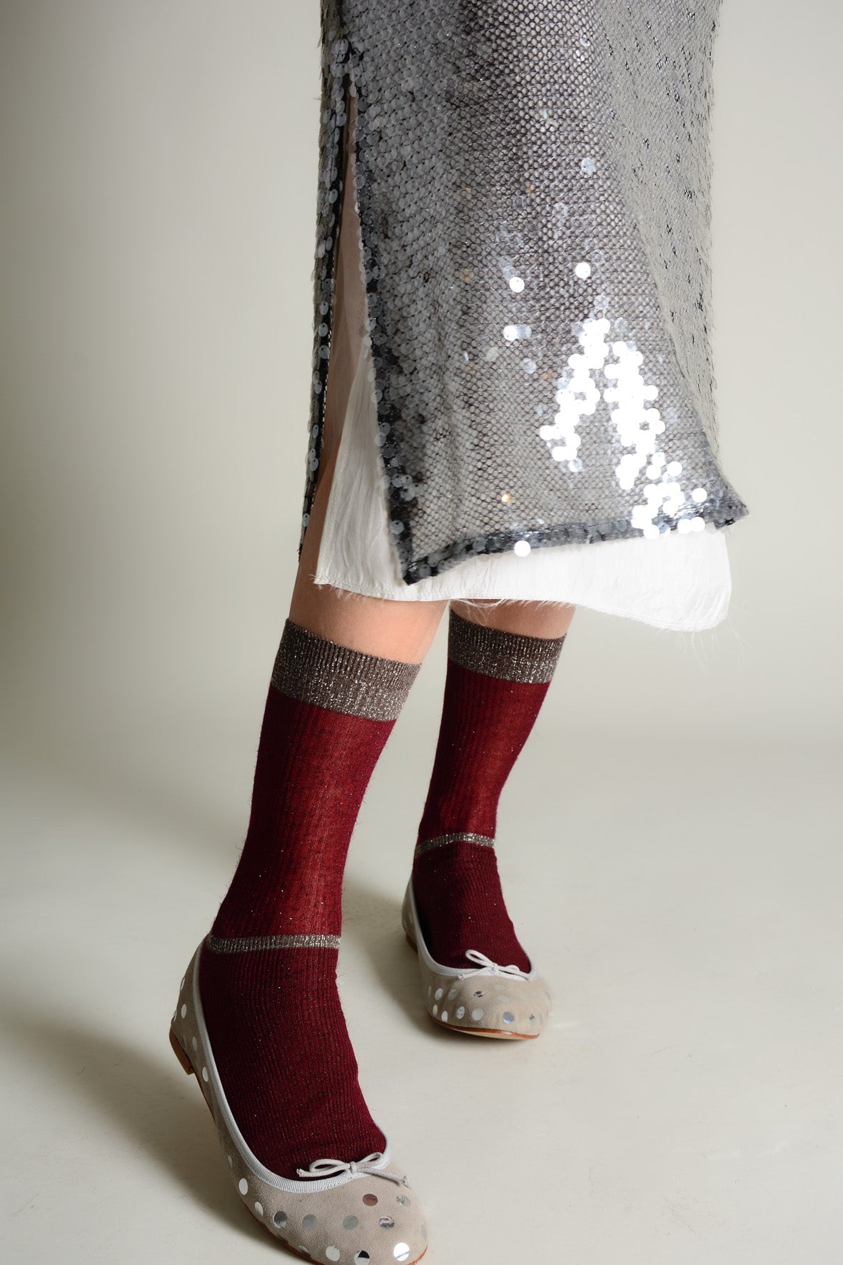 Calcetín fino lurex
