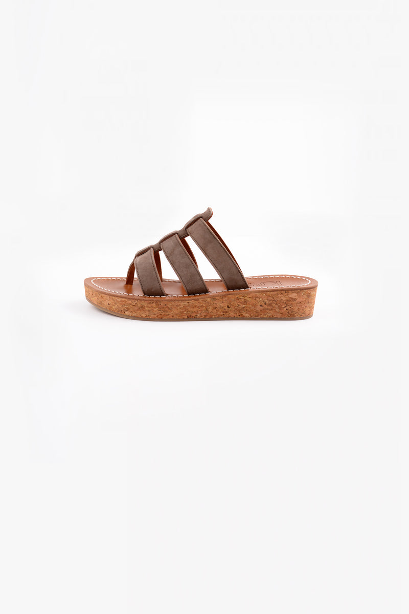 3 strap suede sandals