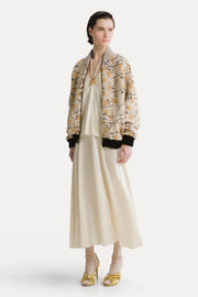 Falda silk satin longuette flared