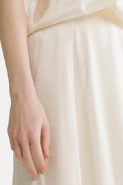 Falda silk satin longuette flared