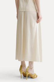 Falda silk satin longuette flared