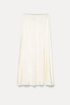 Falda silk satin longuette flared