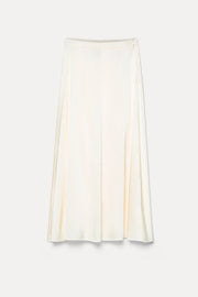 Falda silk satin longuette flared