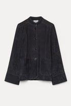 Chaqueta suede band collar