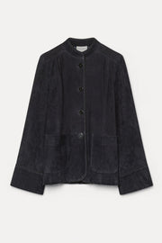 Chaqueta suede band collar