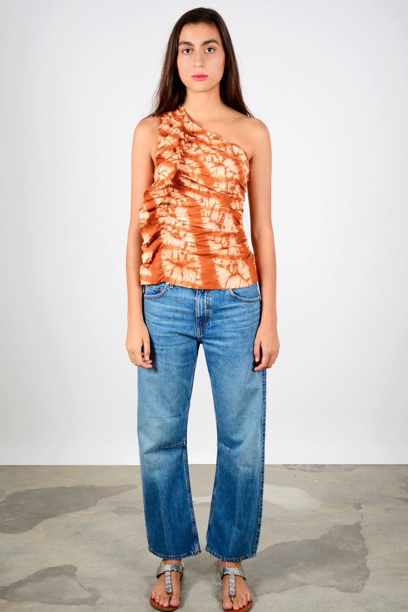 Asymmetrical tie dye top