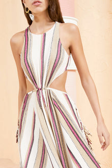 Peruvian striped dress with fringes